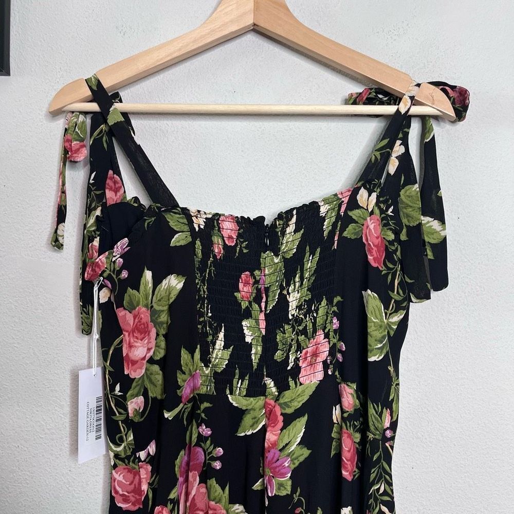 Reformation Black Floral Midi Dress - Picture 9 of 11